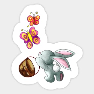 Bunny Rabbit for Happy Easter - Women/Kids T Shirt Sticker